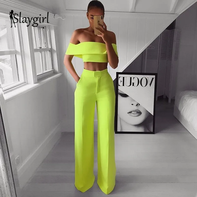 Slaygirl/2019 г. желтый сексуальный женский комплект 2 шт. летний из двух предметов топ и