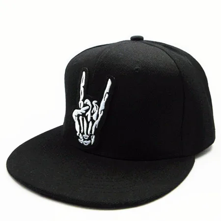 LDSLYJR skull gesture embroidery cotton Baseball Cap hip-hop cap Adjustable Snapback Hats for men and women 67