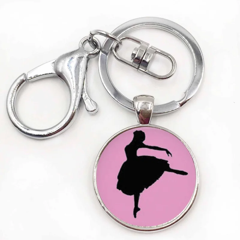 Винтажный силуэт балерины искусство мужской женский брелок Мода Degas dance rs сумка для дискотеки подвеска брелок кольцо держатель - Цвет: 7