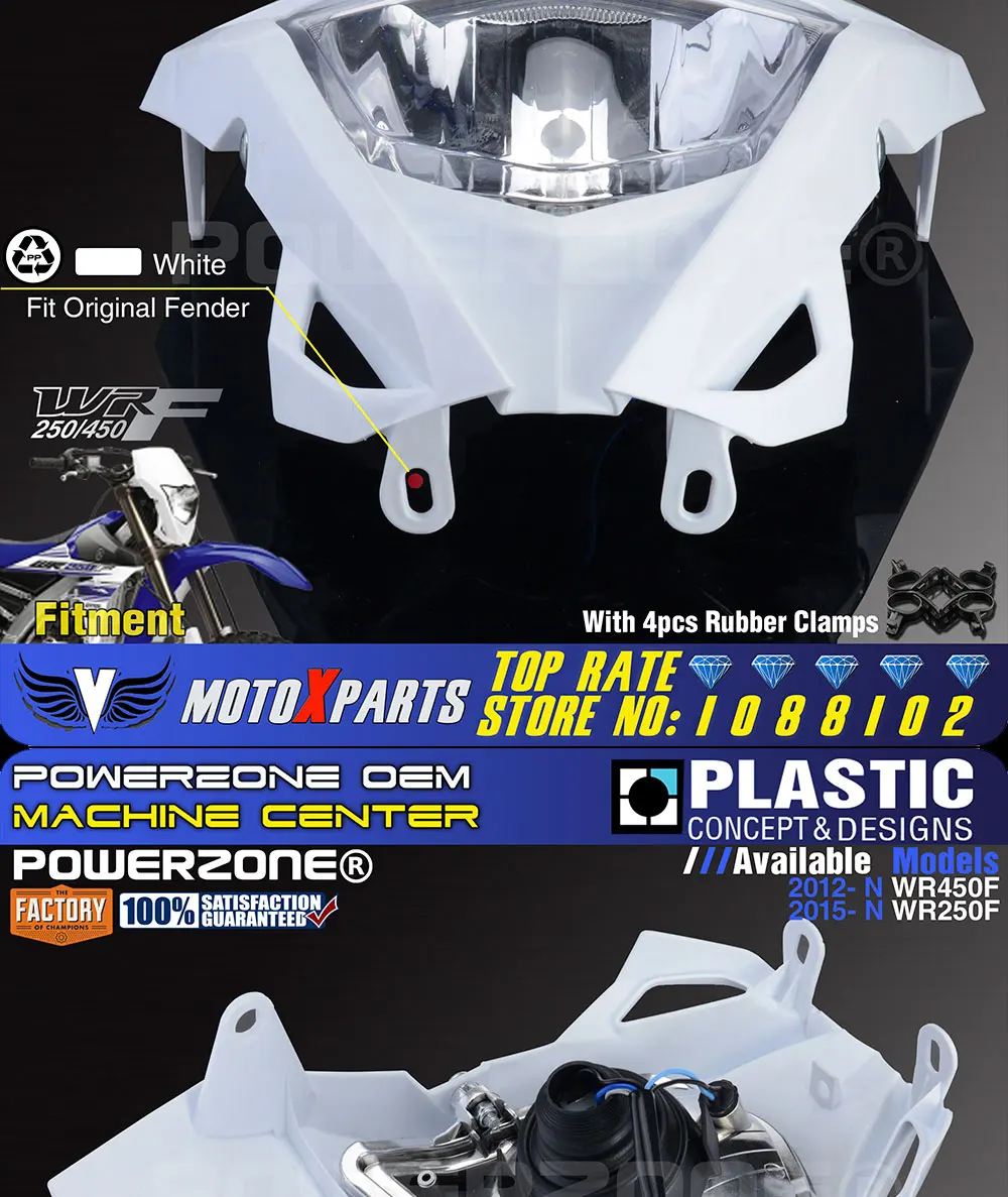 Powerzone мотоциклетные фары для YAMAHA WR250F- WR450F MX эндуро Байк Универсальный CRF YZF DRZ KLX