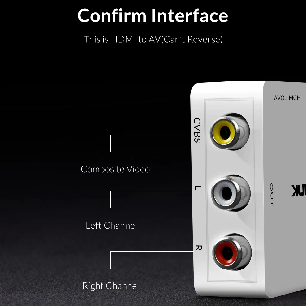 Unnlink HDMI в AV конвертер адаптер CVSB RCA Композитный сигнал 720P 1080P NTSC PAL для старого ЖК