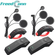 2 шт. moto freedconn 1000 м мотоциклетный шлем bluetooth интерком гарнитура nfc fm + пульт дистанционного управления + мягкие наушники