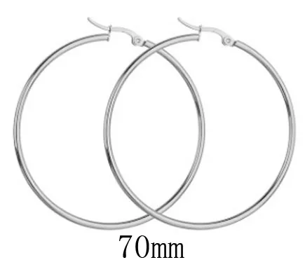 Простые Pendientes женские серьги из нержавеющей стали золотой/Серебряный Цветной Круг Серьга баскетбольное кольцо для женщин/девушек ювелирные изделия - Окраска металла: Silver 70mm