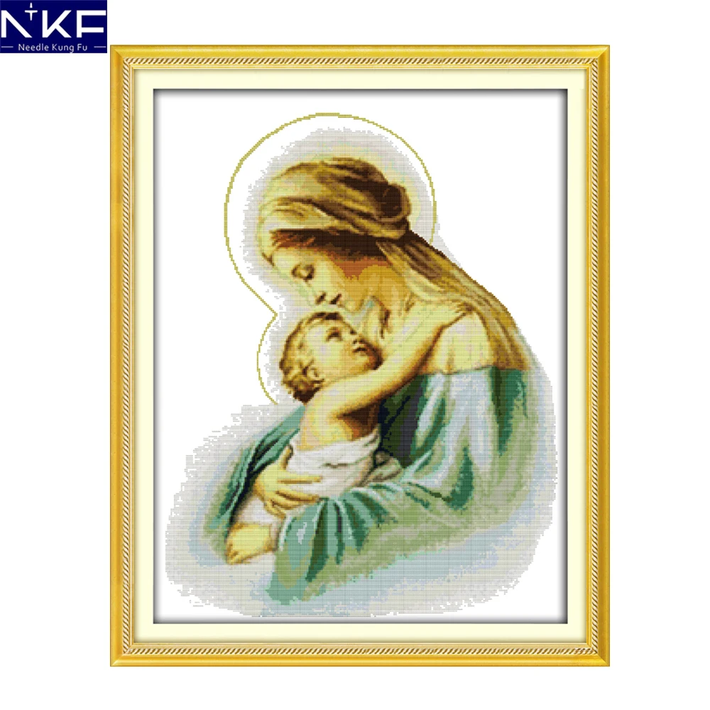 NKF Святая Мать Святой сын Китай вышивка крестиком счетная Печать Набор для