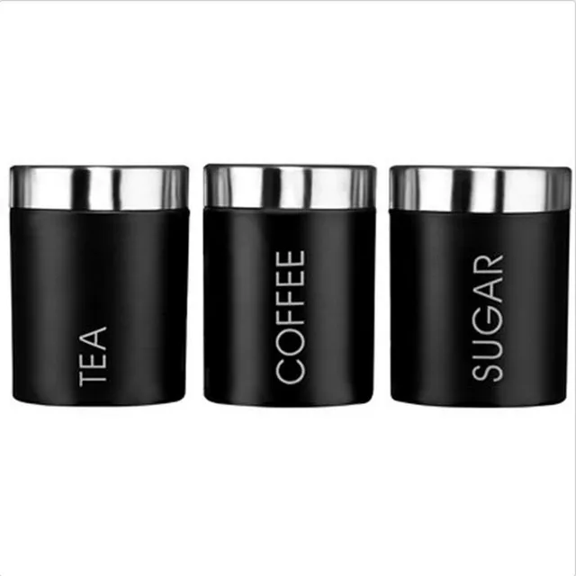 3pcs New Tea Coffee Sugar Kitchen Storage Canisters Jars Pots 3pcs New Tea Coffee Sugar Kitchen Storage Canisters Jars Pots Containers Set Can