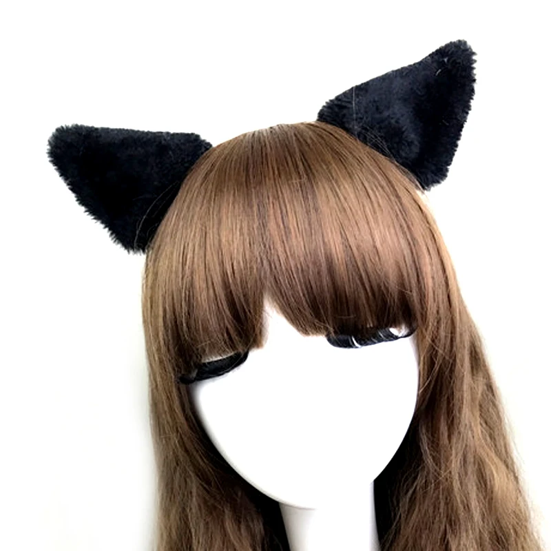 Cat Ears Hair Clip Hairpin Women Girl Cosplay Costume Accessories Black