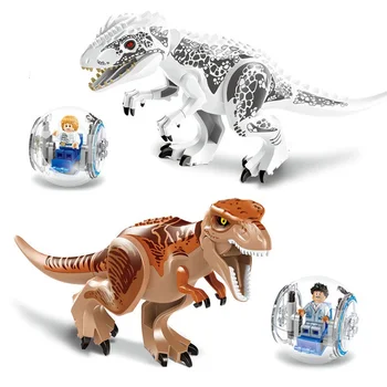 

2018 Jurassic Dinosaur World Park Tyrannosaurs Rex Model Building Blocks Enlighten Figure Toys For Children Compatible With Lego