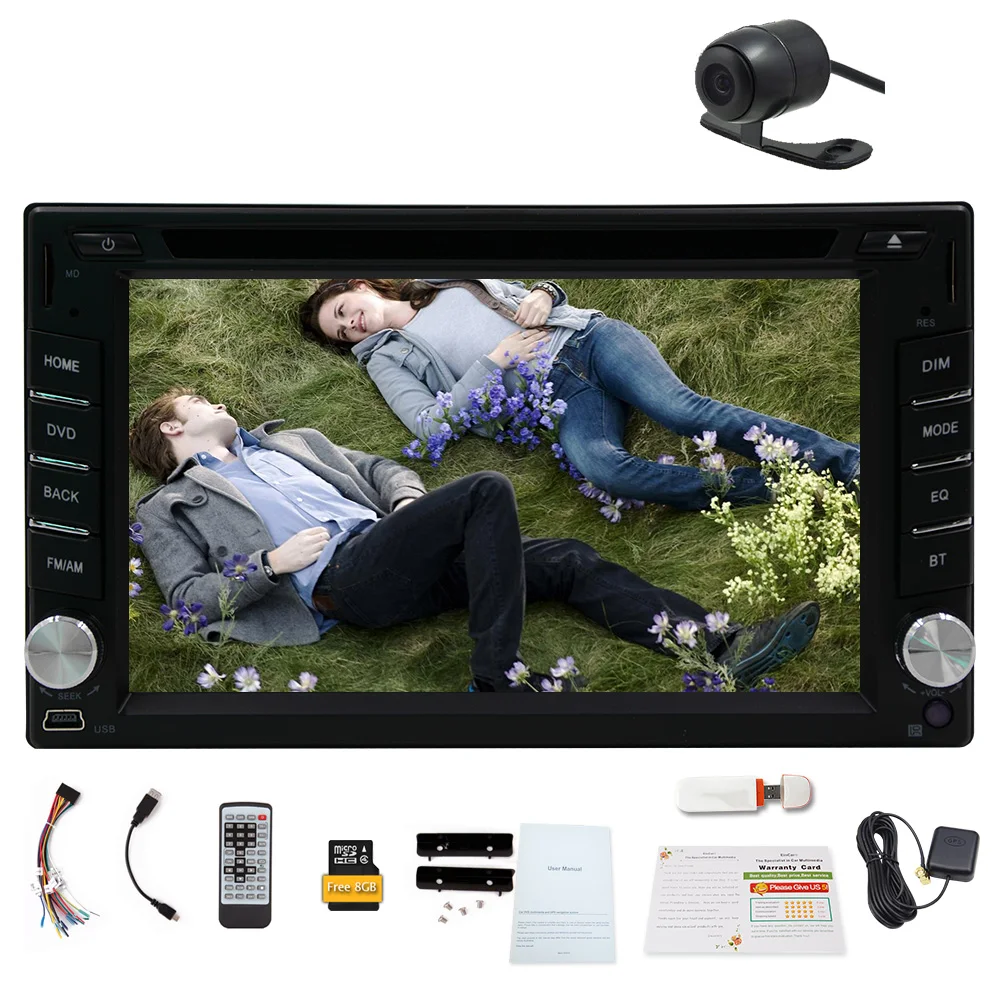 Top PC Receiver Bluetooth Movie USB 3D Car Stereo Accessory DVD Player Head Unit SD AMP GPS Radio Autoradio FM Map+CAM+3G 10