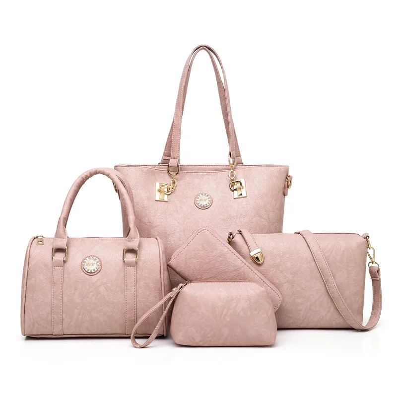 Luxury 5-Piece Set of Designer Leather Shoulder Bags and Purses for Women, Including a Slanting Bag - Perfect as a Female Mother Bag image 5