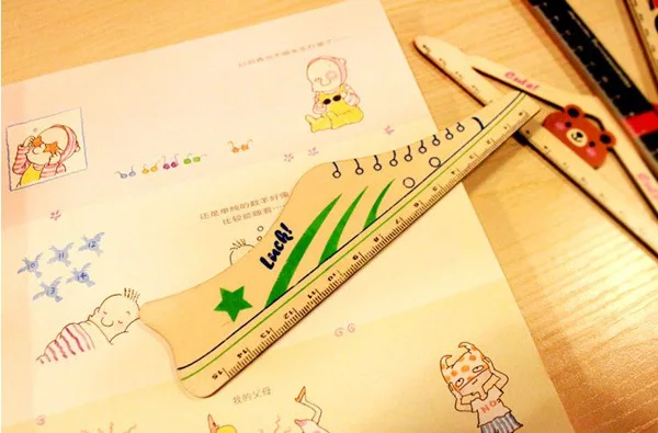 300 шт 15 см милый мультфильм Rilakkuma деревянная линейка креативный автобус линейка для детей Студенческая Подарочная Корейская Канцелярия