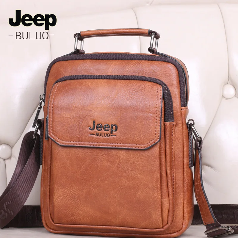 JEEP BULUO Split Leather Men Messenger Bags Business Male Shoulder Small Crossbody Brand Laptop Handbags CJ766 |