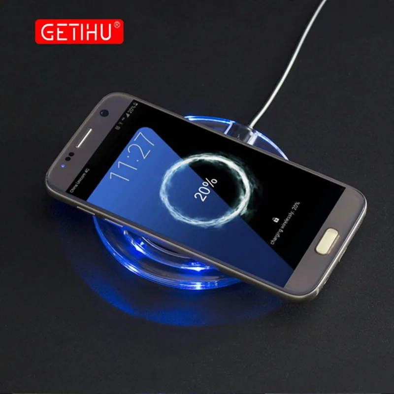 GETIHU اللاسلكية جهاز شحن سريع تهمة لسامسونج S8 زائد S6 حافة اللاسلكية شاحن آيفون 8 زائد X XS MSX الهاتف المحمول