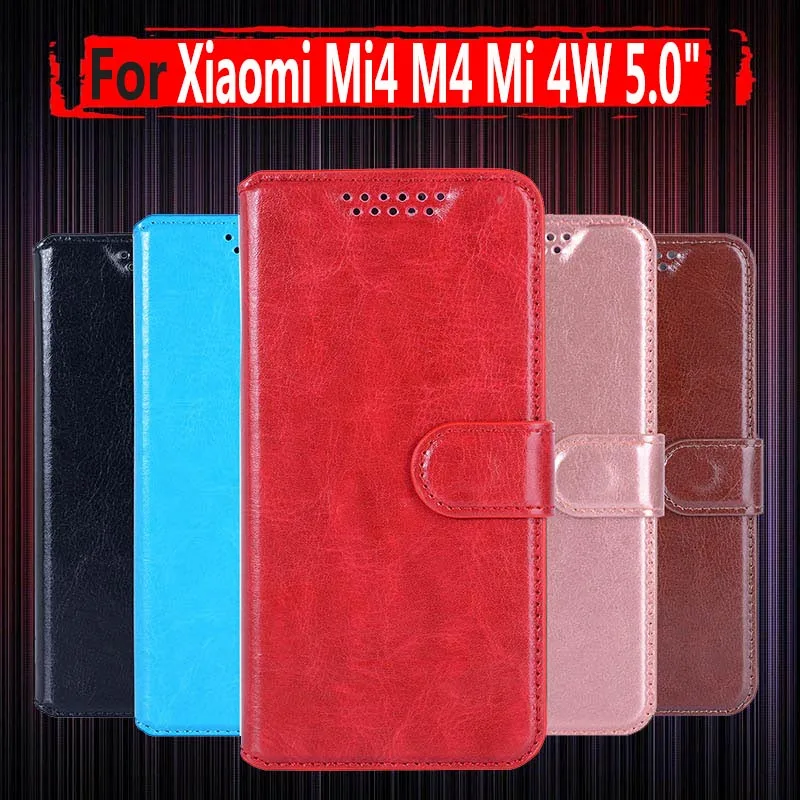 

for Xiaomi Mi4W Mi 4W Flip Leather Case cover For Xiaomi Mi4 mi 4 M4 m 4 phone Cover Wallet case+Stand phone cases luxury