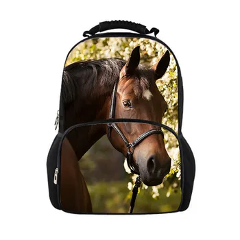 

3D Animal Horse Print Schoolbag Laptop Backpack for Kids Children Boys Teenager Backpacks Girls School Bag Students Satchel