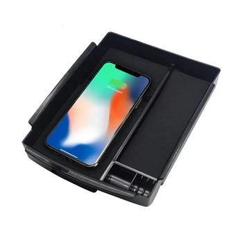 

Car Center Console Organizer Armrest Storage Box Tray Built-in Qi Wireless Charger for Tesla Model X Model S