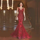 Save 29.75 on Robe de soiree Long Mermaid Evening Dress 2017 Lace Sequins Sweetheart-Neck Sweep Trail Lace Evening Gowns Vestido de festa