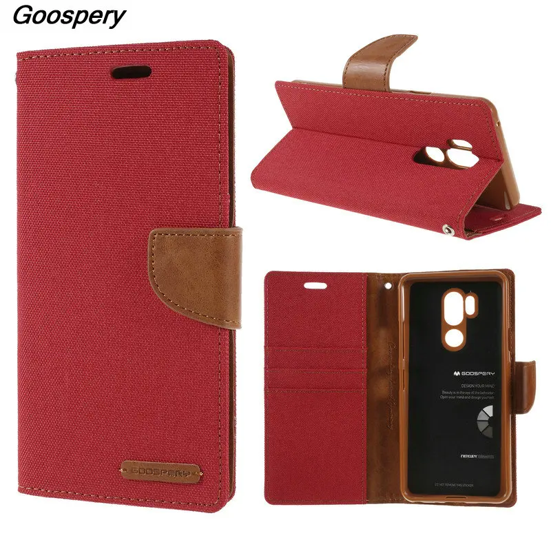 MERCURY GOOSPERY Case for LG G7 ThinQ Canvas Diary Leather