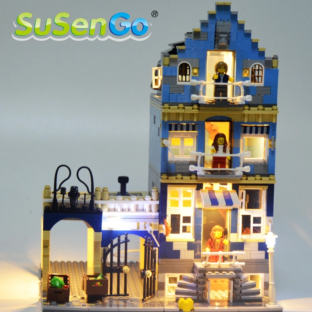 

SuSenGo Led Light Kit For Factory City Street European Market Model Compatible With Building Block Set 10190 15007 Lighting Set