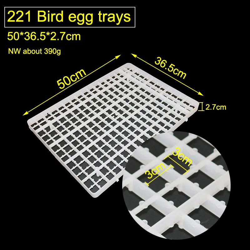 2 шт. инкубатор лоток для яиц Курица Утка Птица Ppigeon лотки для яиц инкубационный пластиковый лоток клетки для сельскохозяйственных животных аксессуары 4 размера - Цвет: 221 bird egg tray