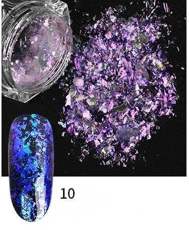 Блестки для ногтей, порошок, блестки, неровные звезды, круглые радужные хлопья для ногтей, маникюр, украшение для ногтей, Гель-лак - Цвет: 10