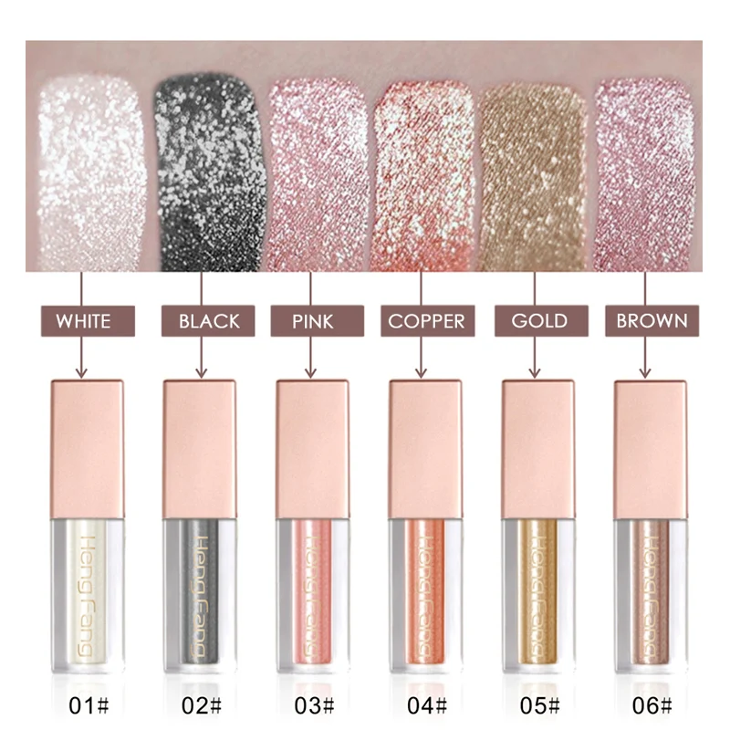12pcs/lot Hengfang Metal Liquid Eyeshadow Glitter Eye Shadow Liquid