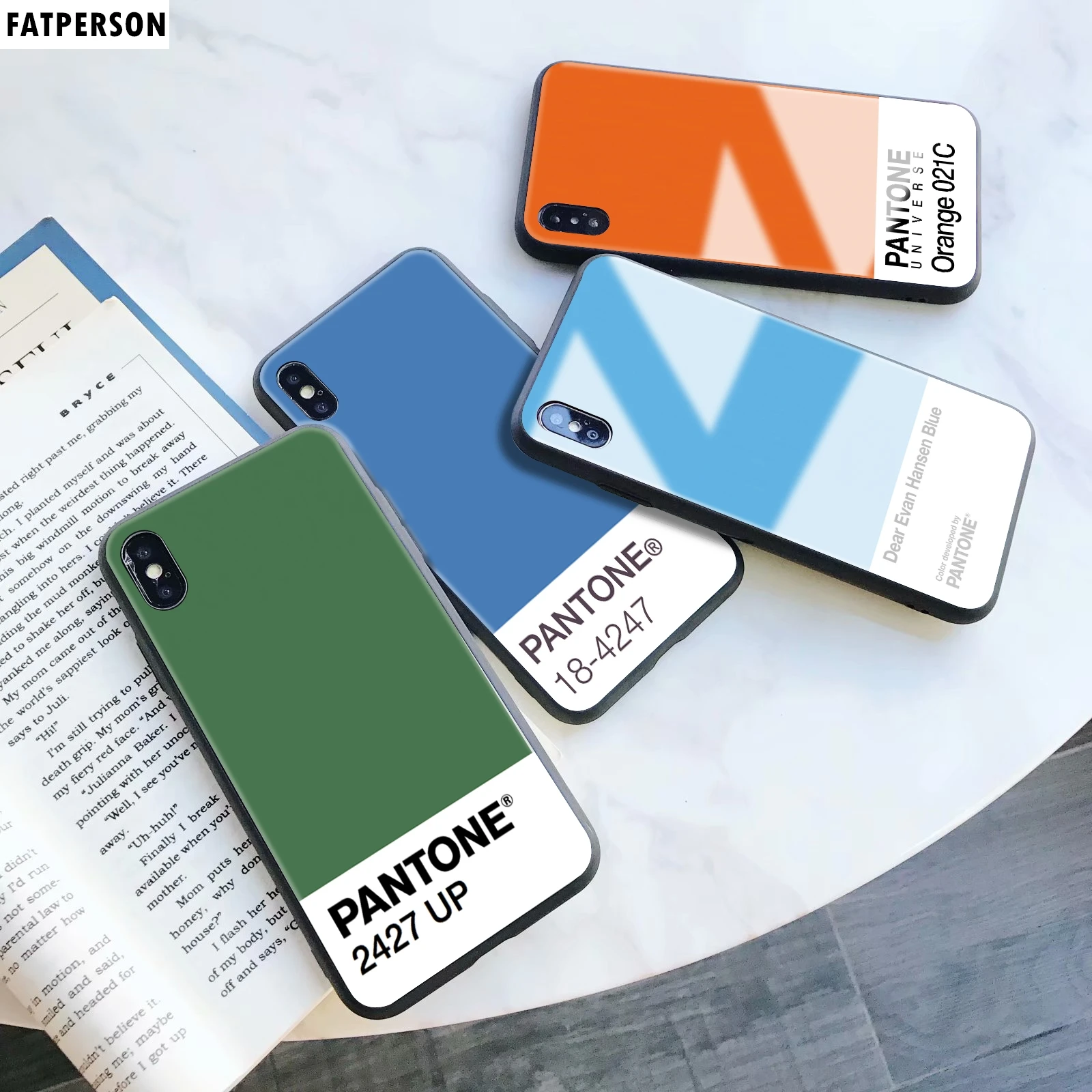 Цветной чехол из закаленного стекла для телефона Pantone iphone 5 6 7 8 6s 6splus 7plus 8plus x xr xs