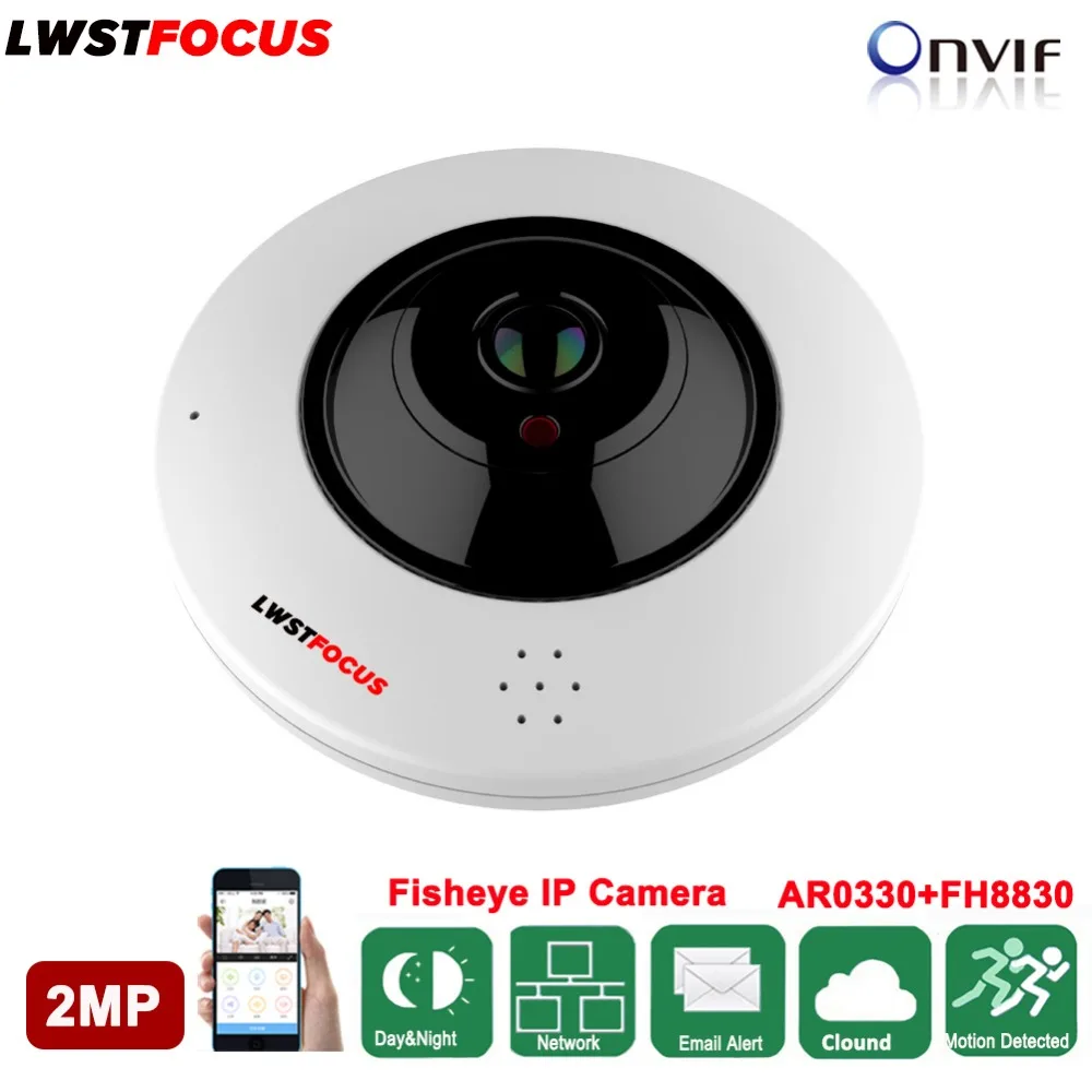 Панорамная ip камера Fisheye Wifi Встроенный аудио полный вид широкоугольный 1080