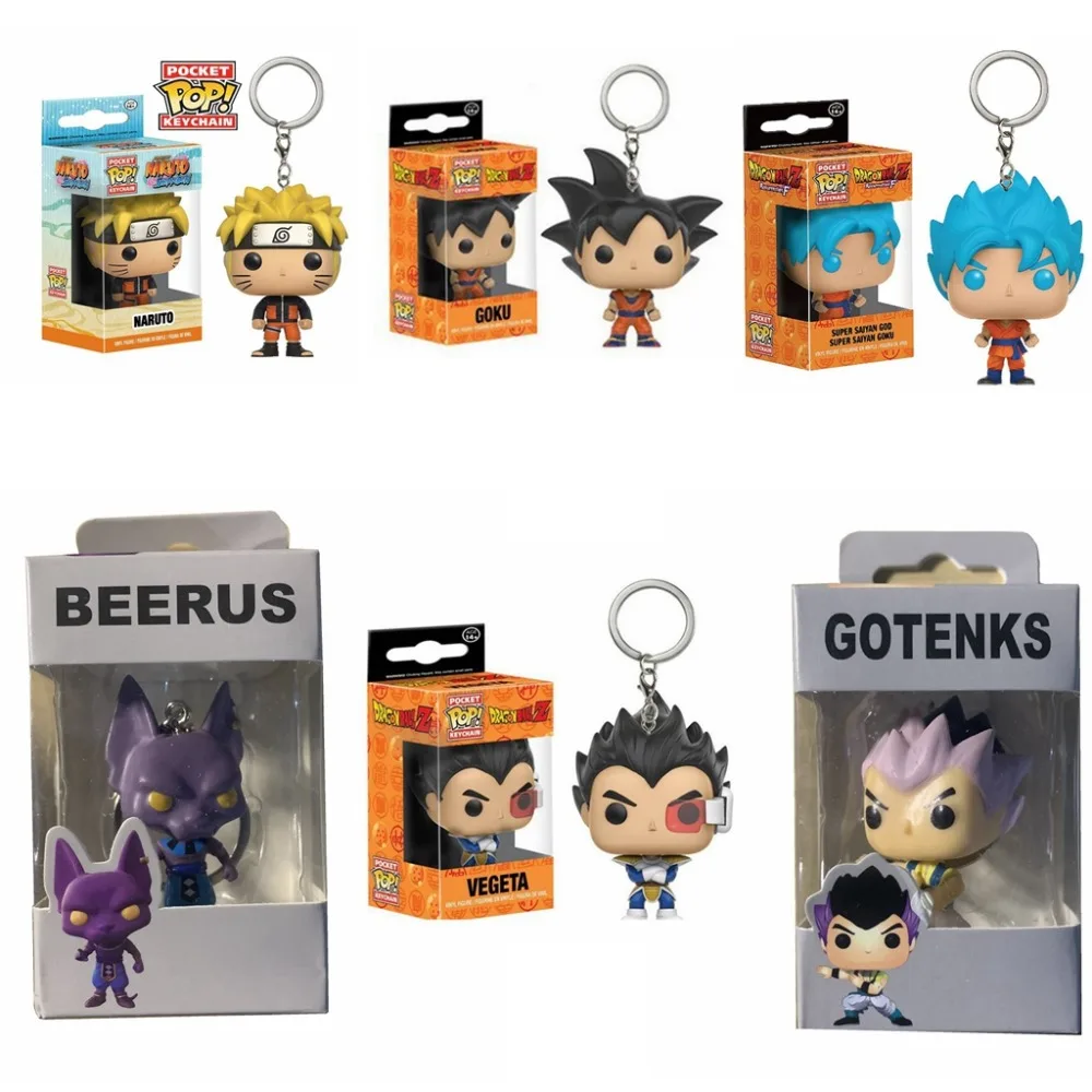 Funko POP Карманный Брелок для ключей Pop Амин Dragon Ball Z Saiyan GOKU фигурку Модель Коллекция