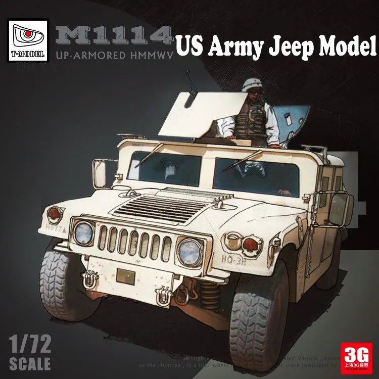 

New Arrival 1:72 Scable US Army Jeep Car Model Buidling Kit Assemly Kit Tank Model DIY Up-Armored Jeep Model