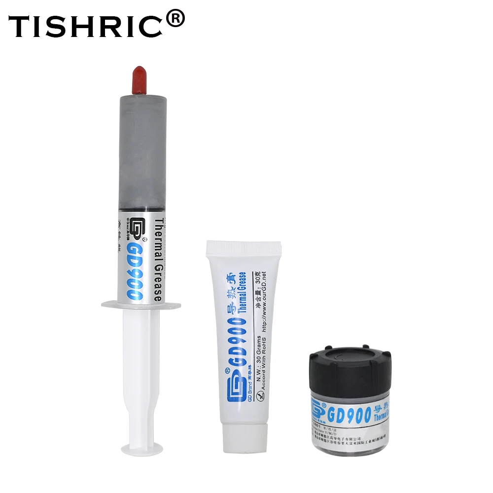 

TISHRIC 30g GD900 Thermal Grease CPU GPU Heatsink Compound Paste Plaster Thermal Silicone Adhesive Glue Sliver for Processors