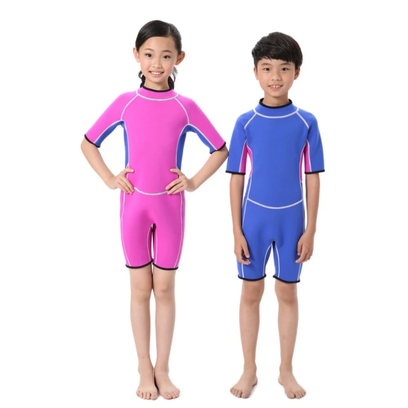 

New Diving Kid Suits 2018 Children's Anti-UV Short Sleeve Siamese Diving Suits Wetsuit Surf Clothing Swimwear