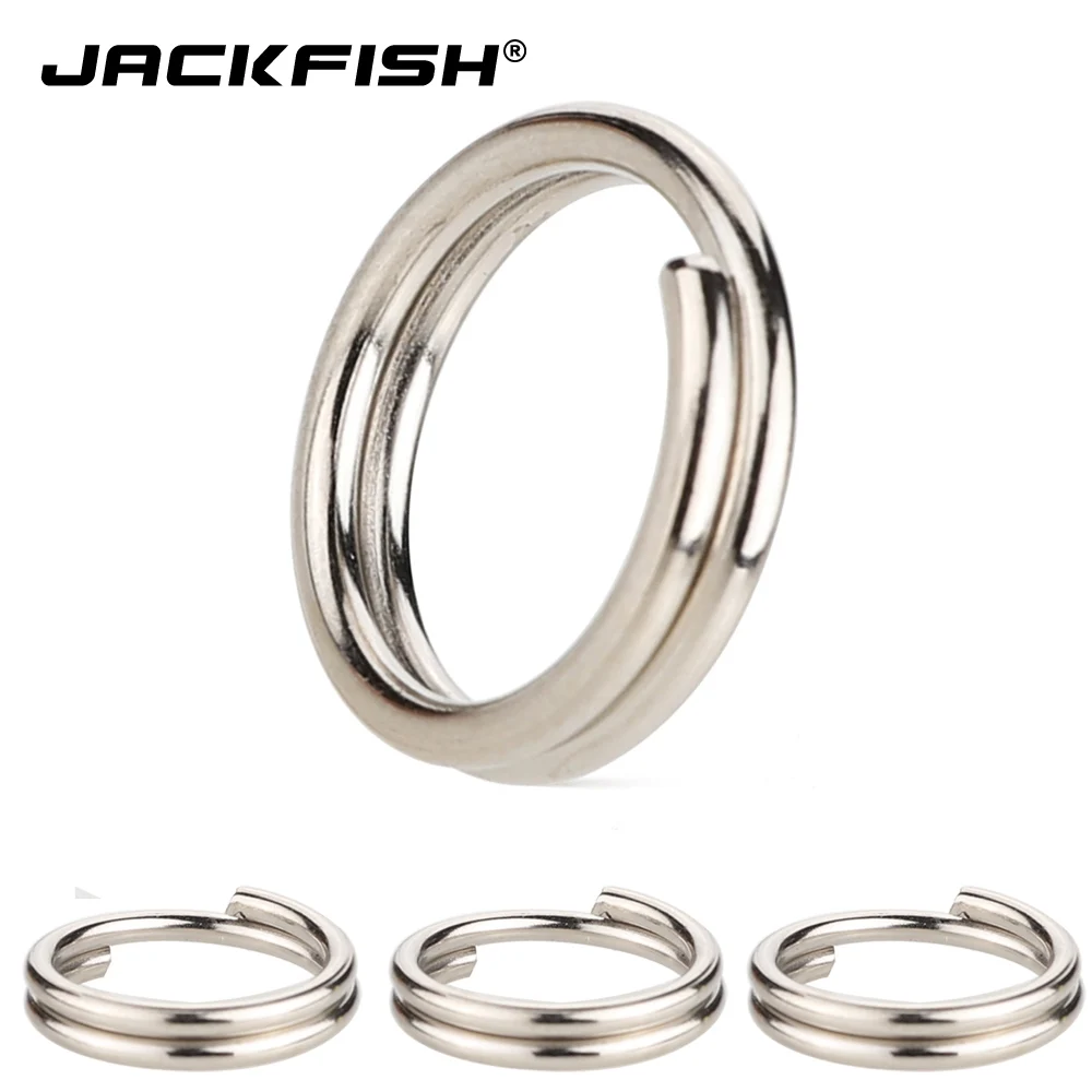 JACKFISH 50 шт./лот рыболовные разрезные кольца из нержавеющей стали для жесткой