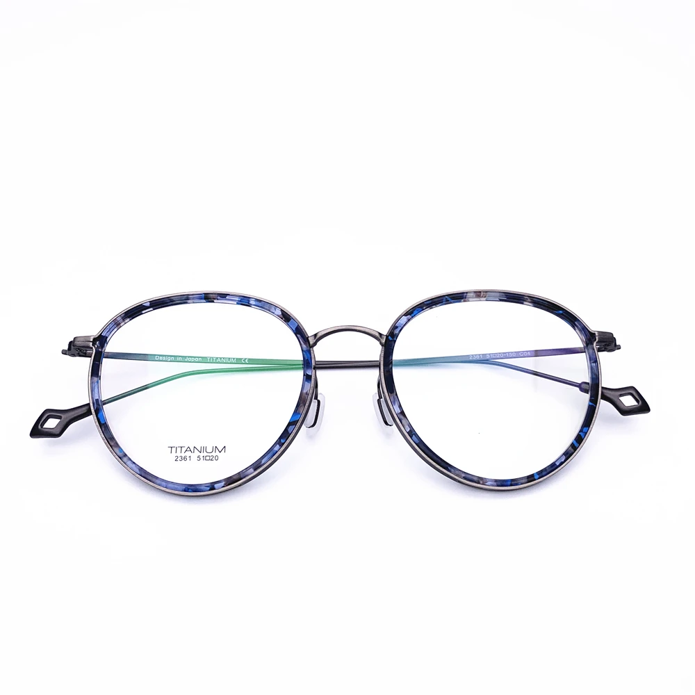 

Belight Optical Women Classical Square Shape Vintage Design titanium with acetate optical frame spectacle precription 2361