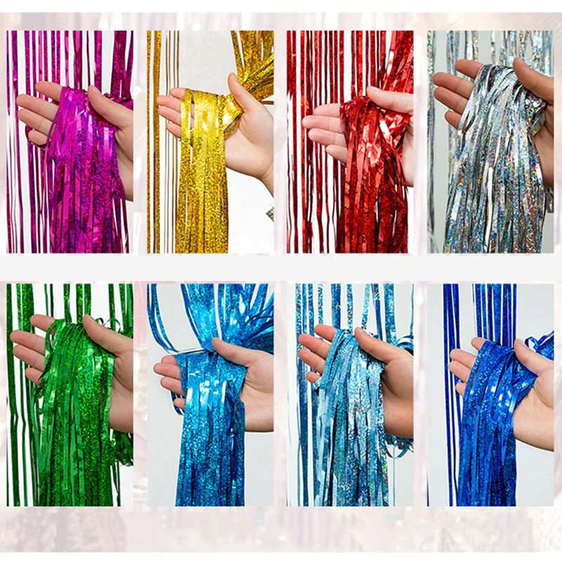 

1M*3M New Laser Shiny Rain Curtain Birthday Party Wedding Decoration Photography Background Candy Bar Decoration Supplies