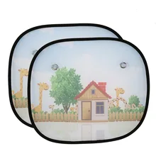 MOONBIFFY 2Pcs Cartoon Car Styling Curtain Anti Universal Car Window Baby Sun Shades Blocks Harmful UV Rays Sun Curtain Suction