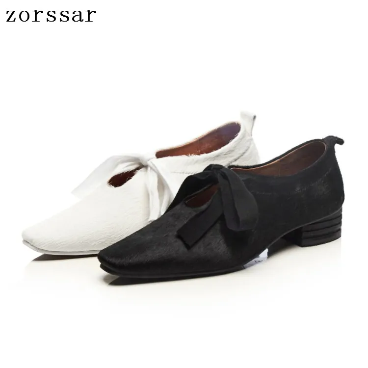 Appartements Crin Femmes Nouveau Mode Dames De Mocassins Doux blanc Bout Plates Casual 2019 Robe Pointu Noir D'été Chaussures H92EDI
