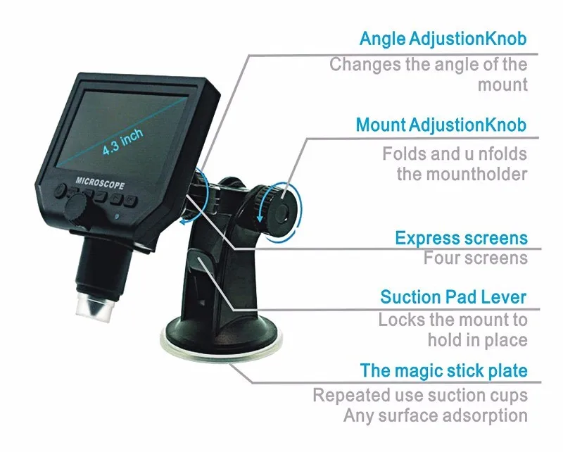 1-600x USB цифровой электронный микроскоп Портативный 8 светодиодный VGA микроскоп с 4," HD светодиодный экран для ремонта материнской платы