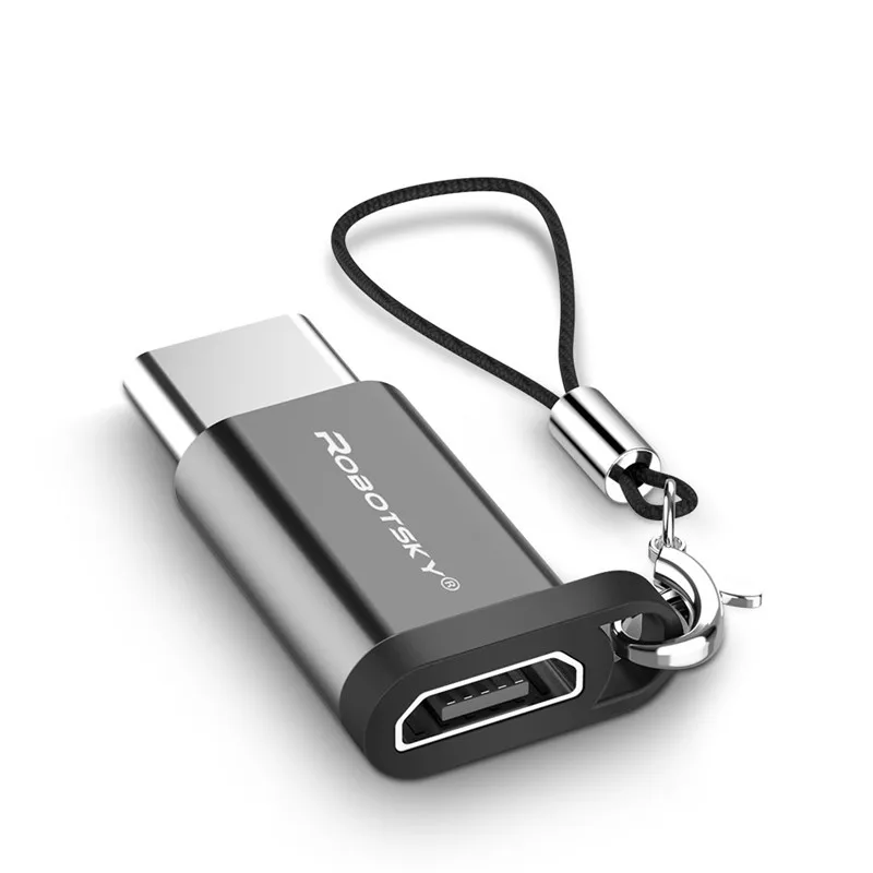 Usb type-C адаптер type-C штекер Micro USB Женский конвертер USB C OTG кабель для samsung Xiaomi huawei Macbook - Цвет: Black