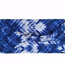 J183024 новые хороший хлопок стрейч с принтом синий и белый модные привлекательные, удобный и очаровательный узел повязка на голову