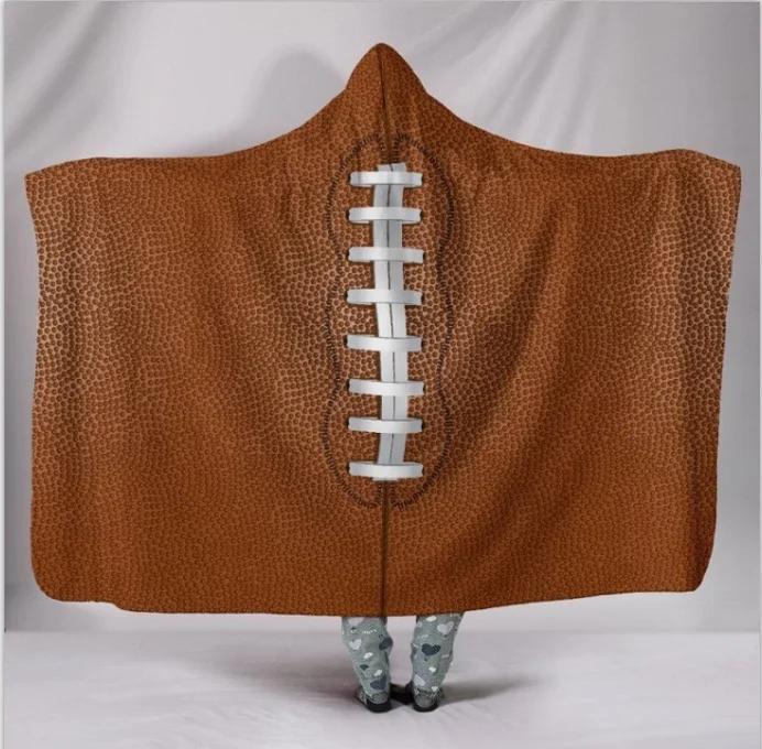 Wholesale Blanks Adult Hooded Sports Blankets Base ball Hooded Football