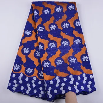 

2019 African Swiss Voile Lace Wedding Women Wedding Dress High quality French Stones Swiss Voile Laces in Switzerland A1384