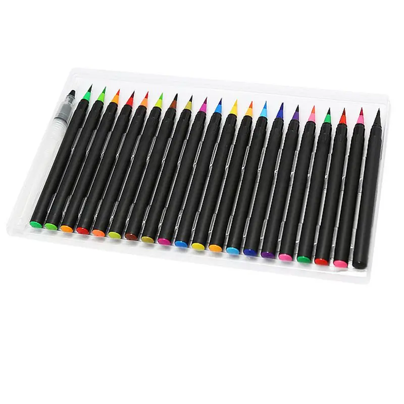 

Creative Calligraphy Pens Comic Hand Drawing Brush 1Pcs 20 Color Watercolor Pen Soft Head Paint Brush Tap water Pen