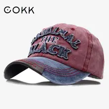COKK, Ретро стиль, вымытая бейсболка, Мужская облегающая Кепка, Snapback, шапка для мужчин, для женщин, Gorras, повседневная Кепка, с буквенным принтом, Черная кепка, Ретро стиль