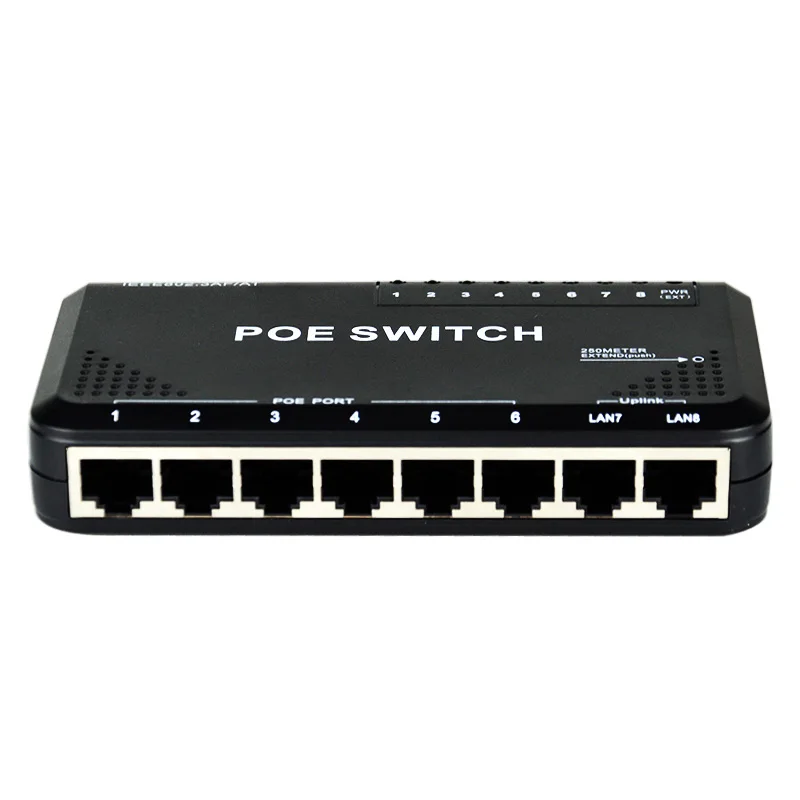 Коммутатор SSC 8 портовый Ethernet с скоростью передачи 100 Мбит/с инжектор питания 45 +/78