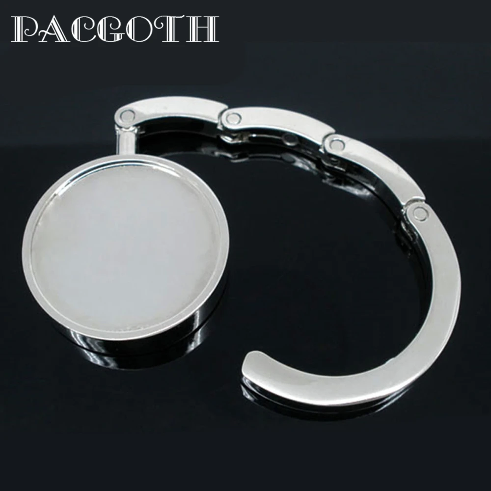 PACGOTH Iron Based Alloy Silver Tone SemiFinished Folding Purse Hook Bag Hanger 44mm(Fit 30mm) 2 PCs | Багаж и сумки