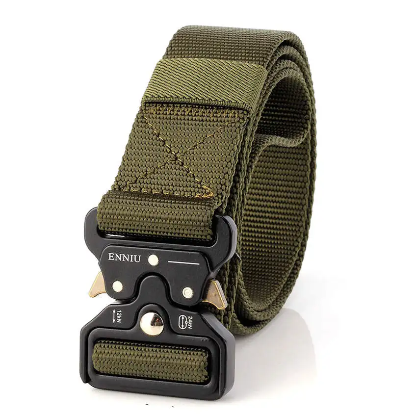 Army Green Belt Военный инвентарь армейский ремень мужской Тактический дизайнерский холщовый ремень для джинсов брюки Повседневный эластичный нейлоновый черный ремень длинный поясной ремень - Цвет: Army Green Belt