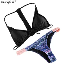 

2016 bikini set sexy swimwear women black color have pad swimsuit hot girl lady gift