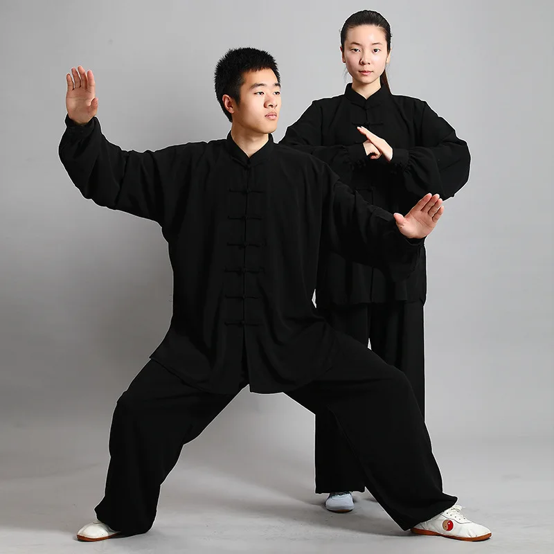 Новая Tenue кунг-фу одежда для ушу шаолиньский костюм форма для кунгфу традиционное китайское платье для мужчин боевое искусство Дракон одежда для женщин Uomo - Цвет: black