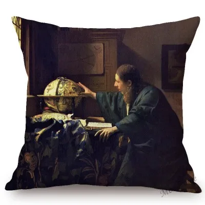 Всемирно известная картина маслом Johannes Vermeer девушка с жемчужной серьгой доярка картина маслом диван наволочка чехол для подушки - Цвет: T296-3