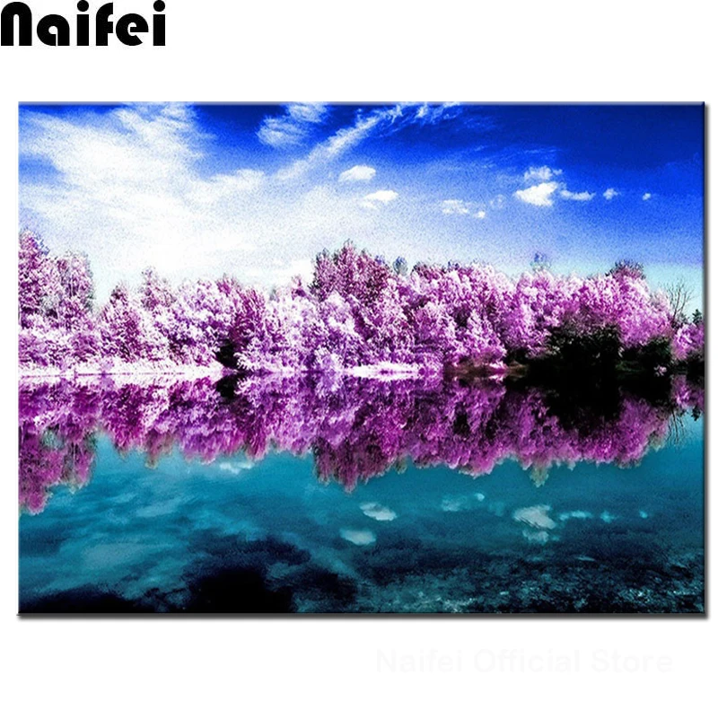 Diy алмазная живопись Небо озеро пейзаж 5D мозаика Алмазная вышивка украшения дома